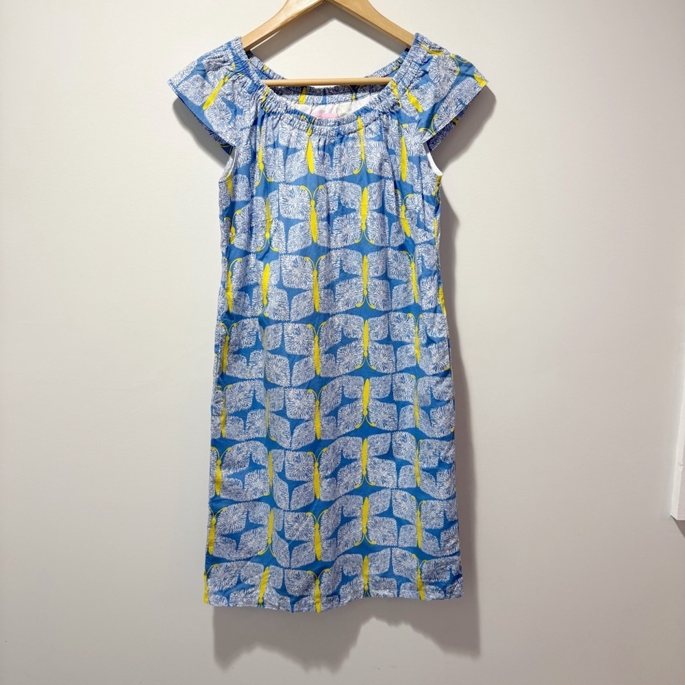 Lilly Pulitzer Sullivan Worth Blue Pressed Butterfly Print Dress Size XS Pockets